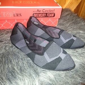 Womens Skechers (44731) Cleo Sherlock Black/gray  Flats Women's Sz 7.5